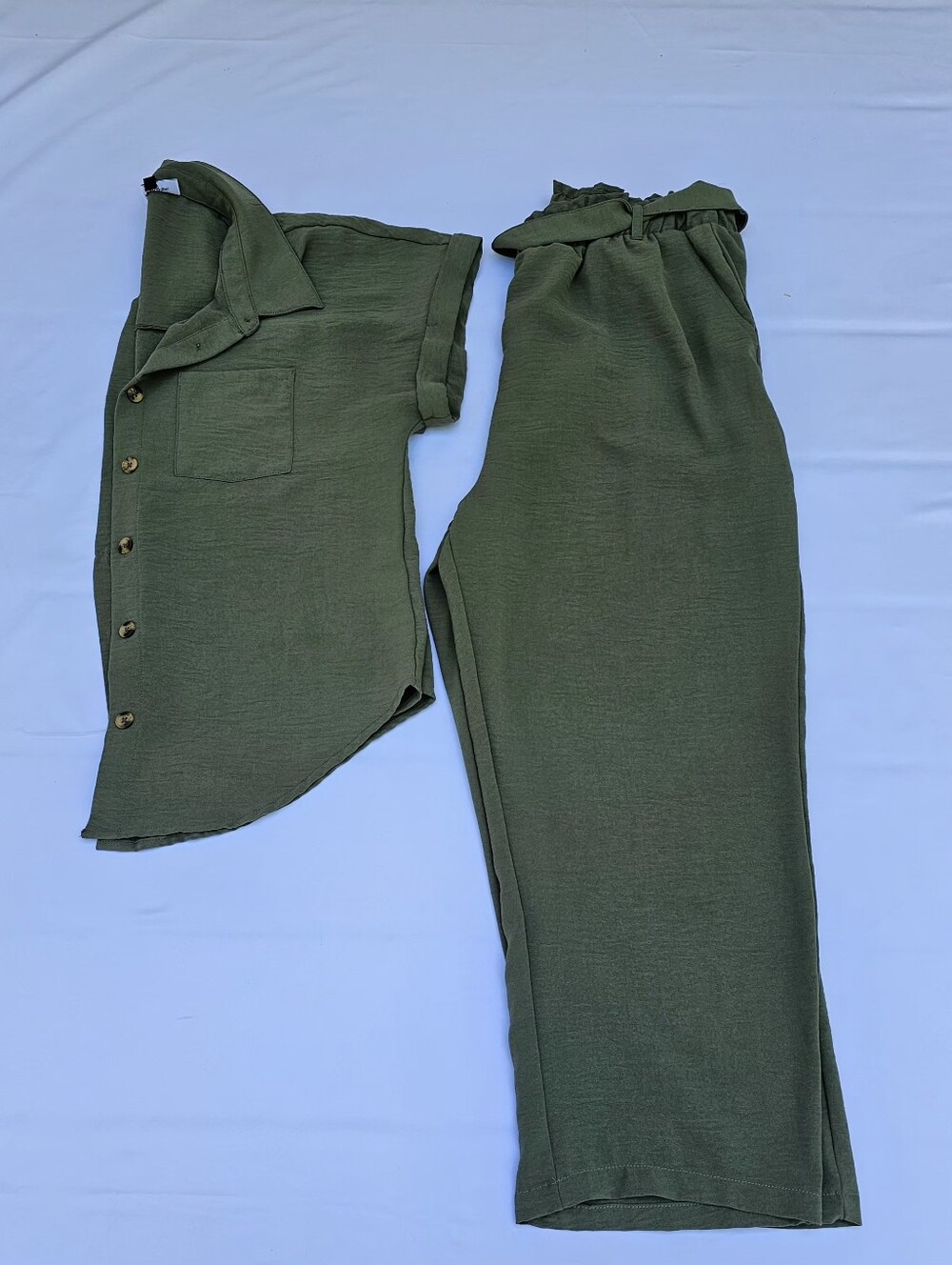 Lily Morgan Women’s Olive Green Relaxed Pants & Shirt Set